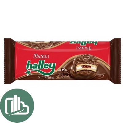Halley Chocoday Сендвич-печенье 210гр покрытое молоч. шок. маршмэллоу Шоколад 1/12