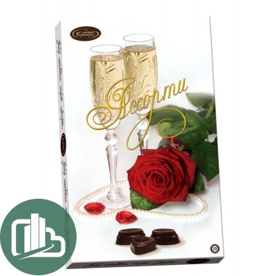 Кутюрье Конфеты РОЗА с бокалами 250гр 1/10