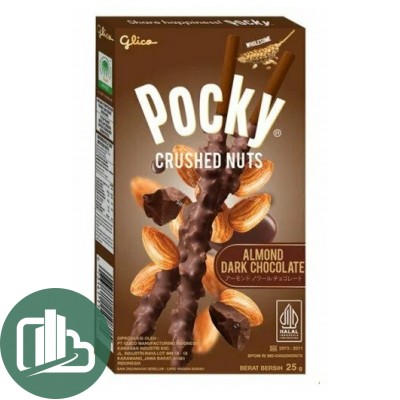 Шоколадные палочки Pocky 25гр Almond Миндаль в темном шоколаде 1/10