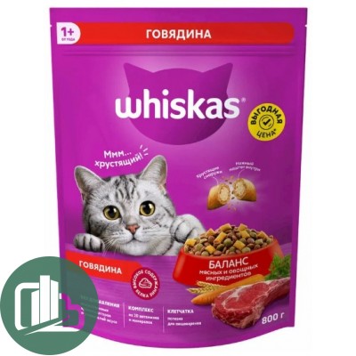 ВИСКАС 800гр Подушечки Говядина 1/8