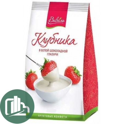 Виваль Клубника в белой шоколадной глазури 180гр 1/6