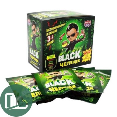 КАНДИ КЛАБ Жевательная конфета 15гр Black Челендж 1/20 (12)