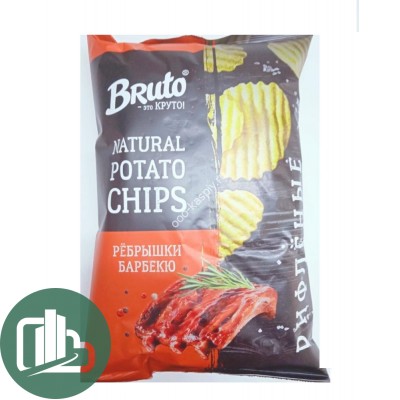 Бруто Чипсы Ребрышки Барбекю 130гр 1/10
