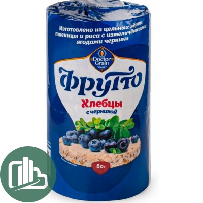 Хлебцы Doctor Grain Фрутто Хлебцы Черника 80 гр 1/25