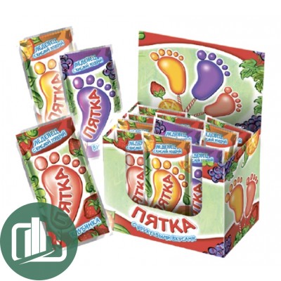 КАНДИ МАСТЕР Леденцы на палочке 11гр Пятка +пудра 1/48 (12)