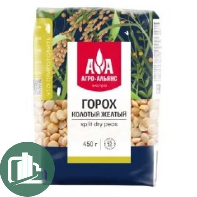 Агро Альянс КРУПА 450гр Горох Колотый Желтый 1/8