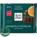 Ритер-спорт 100гр Миндаль и Апельсин Темный 1/12 2126
