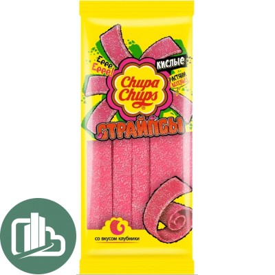 Чупа-чупс мармелад Страйпсы со вкус.клубники 120гр 1/18