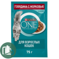 Корм для кошек ONE 75гр Говядина с Морковью 1/26