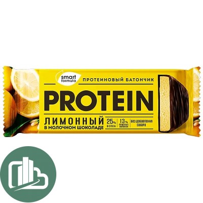 Яшкино батончик протеиновый Sm For Лимонный в молочным шоколаде 40гр 1/15