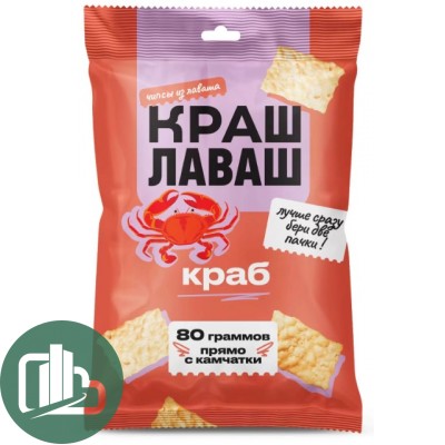 Чипсы из лаваша "Краш Лаваш" 80гр Краб 1/24