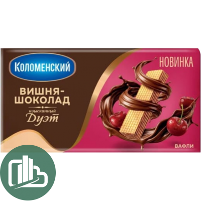 Вафли Коломенские 200гр Вишня Шоколад 1/20