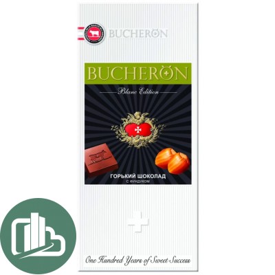 BUCHERON 85гр КАРТОН Горький шоколад с фундуком 1/10 БЕЛЫЙ