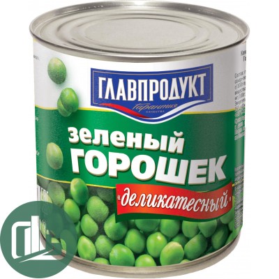 ГЛАВПРОДУКТ Горошек деликатесный в/с ж/б 1/12 400гр 