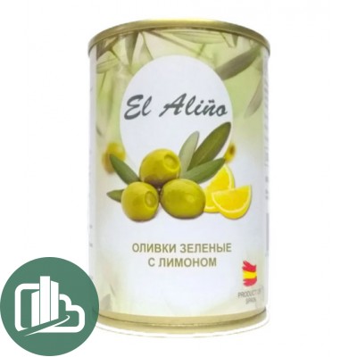 El Alino оливки зелёные с лимоном 290мл 1/12