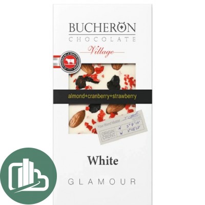 BUCHERON 100гр КАРТОН Миндаль Клюква Клубника 1/10 БЕЛЫЙ
