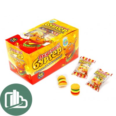 СКИФ Жевательный мармелад 10гр Вкусный бургер 1/48
