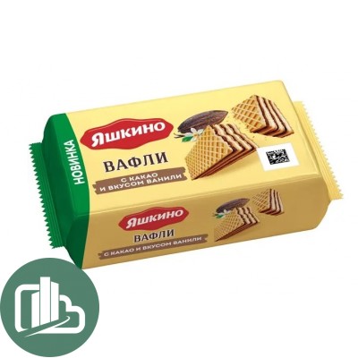 Яшкино Вафли 200гр Какао и Ваниль 1/24