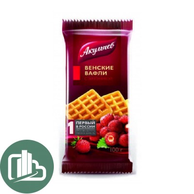 Вафли Венские с земляникой 100гр 1/36