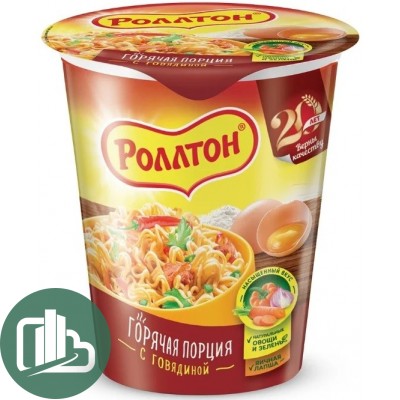 Роллтон Лапша в стак. мясо 65гр 1/24