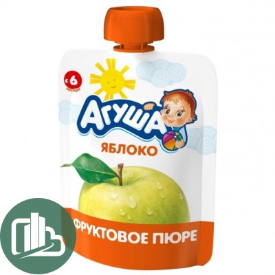Агуша яблока фруктовый пюре 90гр 