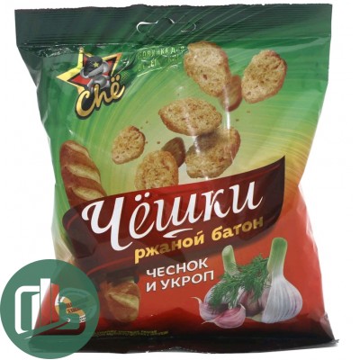 Рузик Сухарики ржаные со вкусом молодого чеснока с укропом 0,60гр 1/5