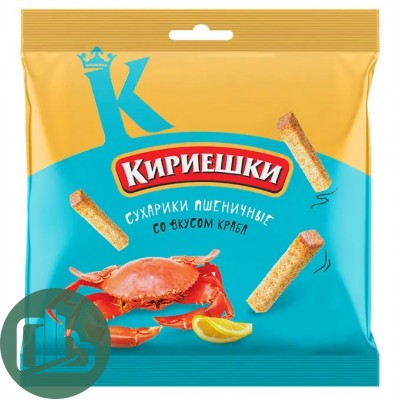 Яшкино Кириешки пшеничные 100гр Краб 1/25