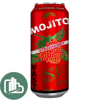 VAST МОХИТО 0,45л Клубника ж/б 1/12