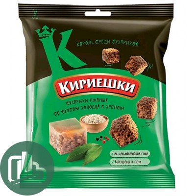 Яшкино Кириешки ржан 40гр со вкусом холодца с хреном 1/60