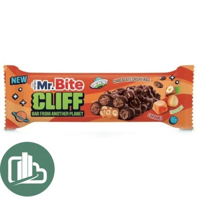АТВ Шоколадный батончик 35гр Mr.Bite CLIFF карамель ОРЕХ ВОЗДУШНЫЙ РИС 1/24