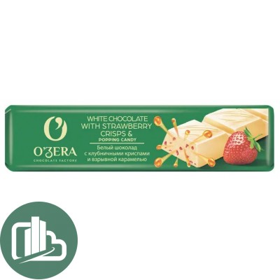 Яшкино Шоколад белый OZera Белый Клубника Поп Корн White Strawberry 45гр 1/30