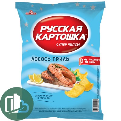 Русская картошка 140гр со вкусом Лосося гриль 1/9