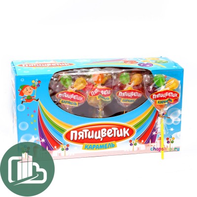 Канди Мастер Карамель Цветки Пятицветик 15гр 1/30 (12)