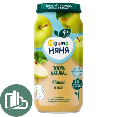 Пюре Фруто Няня 250гр 1/12 Яблоко