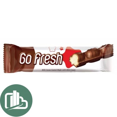 Вафли GO FRESH MILKY с молочной начинкой, покрытия шоколадом 20гр 1/24