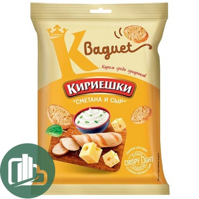Яшкино Кириешки Baguet 50гр Сметана и сыр 1/32
