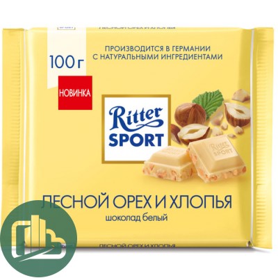 Ритер-спорт 100гр Лесной Орех и Хлопья 1/10 60196