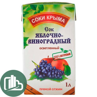 СОКИ КРЫМА Яблоко-Виноград 1л 1/12