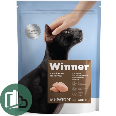 Winner сухой корм из курицы 400гр 1/10