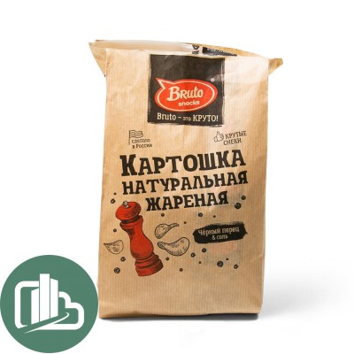 БРУТО Крафт Картошка жареная с перцем и солью 150г 1/8