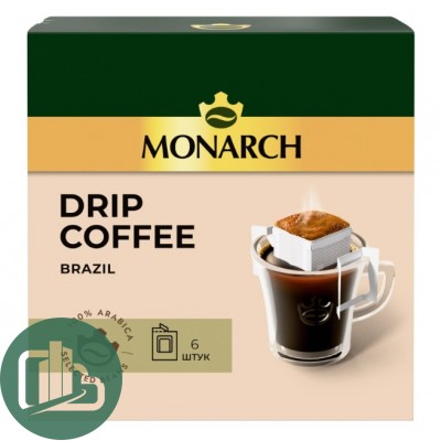Якобс Монарх 66гр Drip Coffee Brazil 1/6 (6)