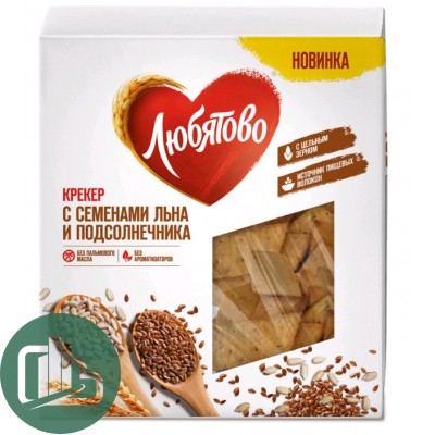 Крекер с Семенами Льна и Подсолнечника 150гр 1/16 Любятово