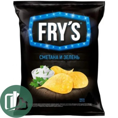 Чипсы FRYS 35гр Нежная сметана и игровая зелень 1/15