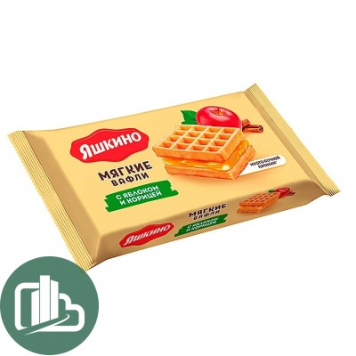 Яшкино Мягкие вафли с Яблоком и Корицей 40гр 1/72
