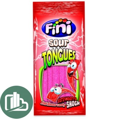 Фини FINI Мармелад Пластинки Клубника в сахаре Sour Tongues 90гр 1/12