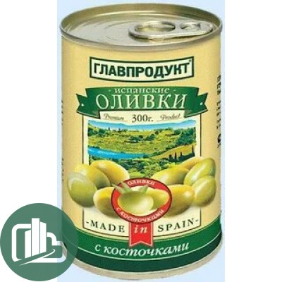 Оливки зелёный без косточки (Испания) главпродукт  ж/б 300мл 1/12