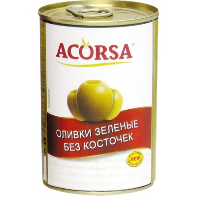 Оливки АКОРСА б/к 300гр ж/б 1/12