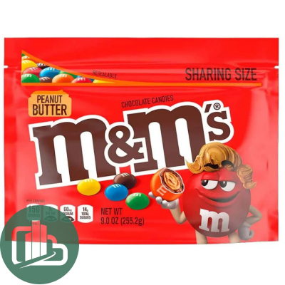 M&M's ИМПОРТ Peanut Butter Арахисовое масло 255,2г 1/8