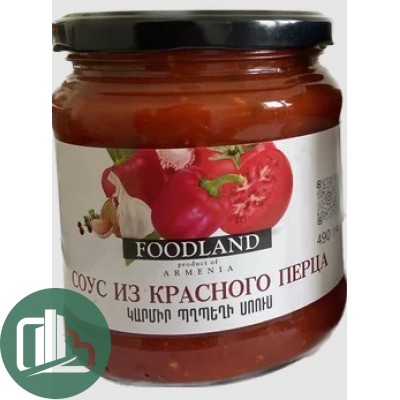 FOODLAND Соус из красного перца острый 490гр 1/6