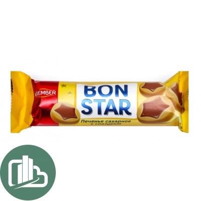АРТ Печенье 90гр BON STAR с глазурью 1/30